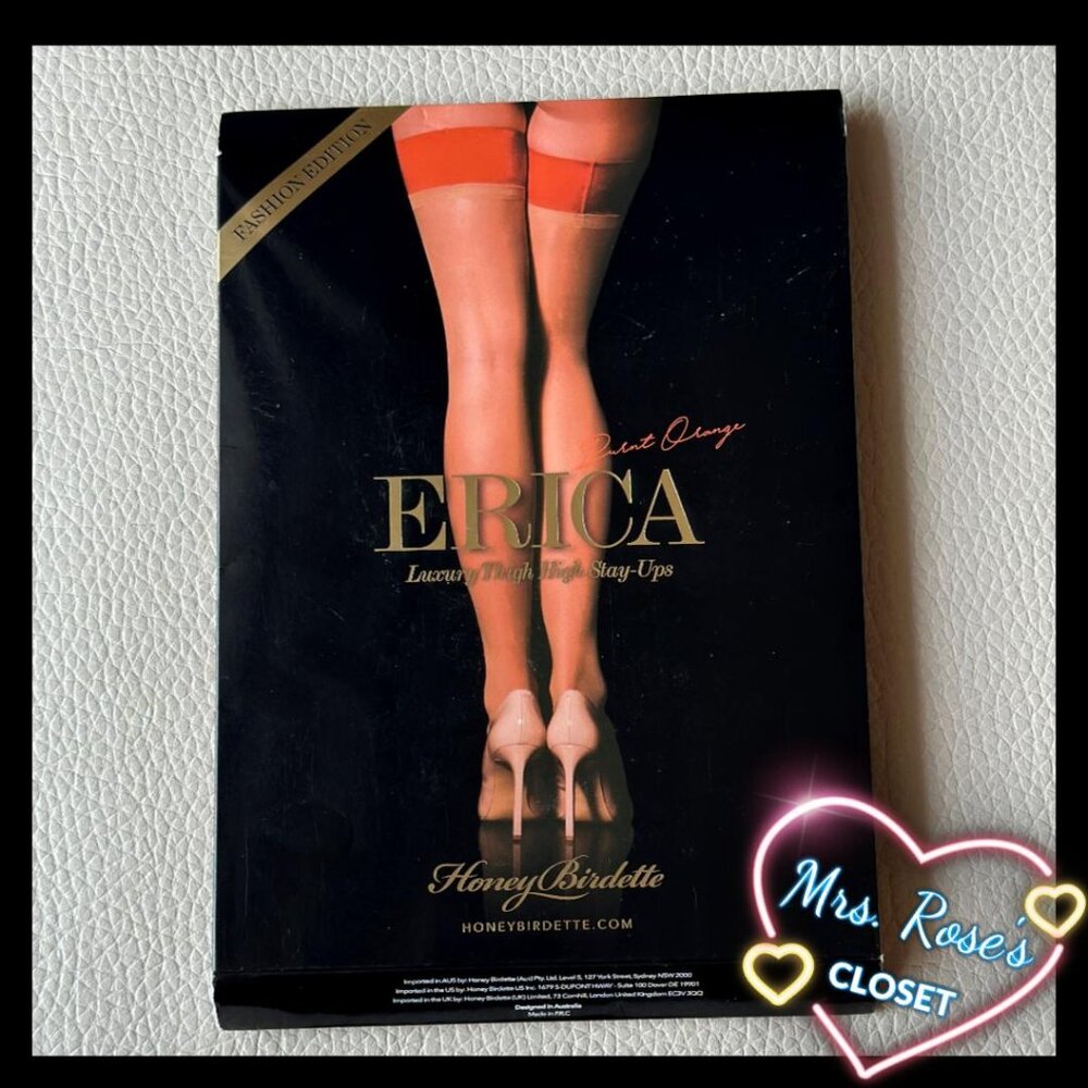 Honey Birdette Erica Burnt Orange Stockings Size Small